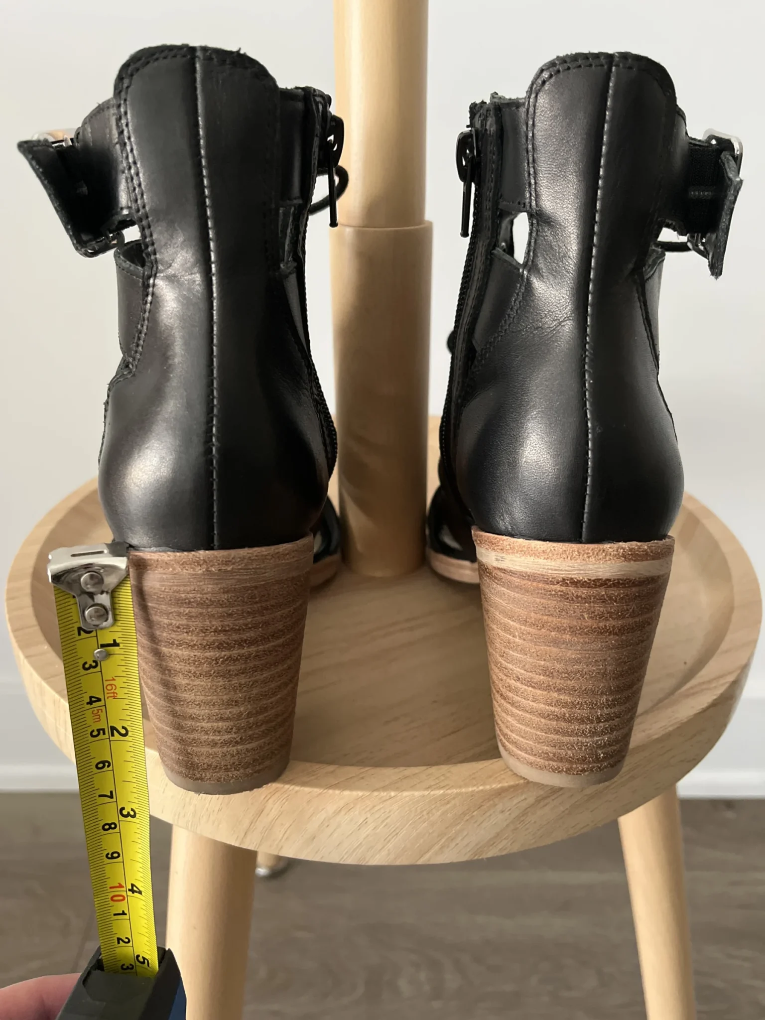Image for High-heeled gladiator-style sandals in leather and faux leather