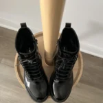 Thumbnail for Bottines combat plateformes similicuir