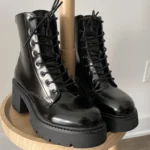 Thumbnail for Bottines combat plateformes similicuir