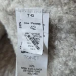 Thumbnail for Stylish Tonet jumper in taupe and cream, made from a blend of alpaca