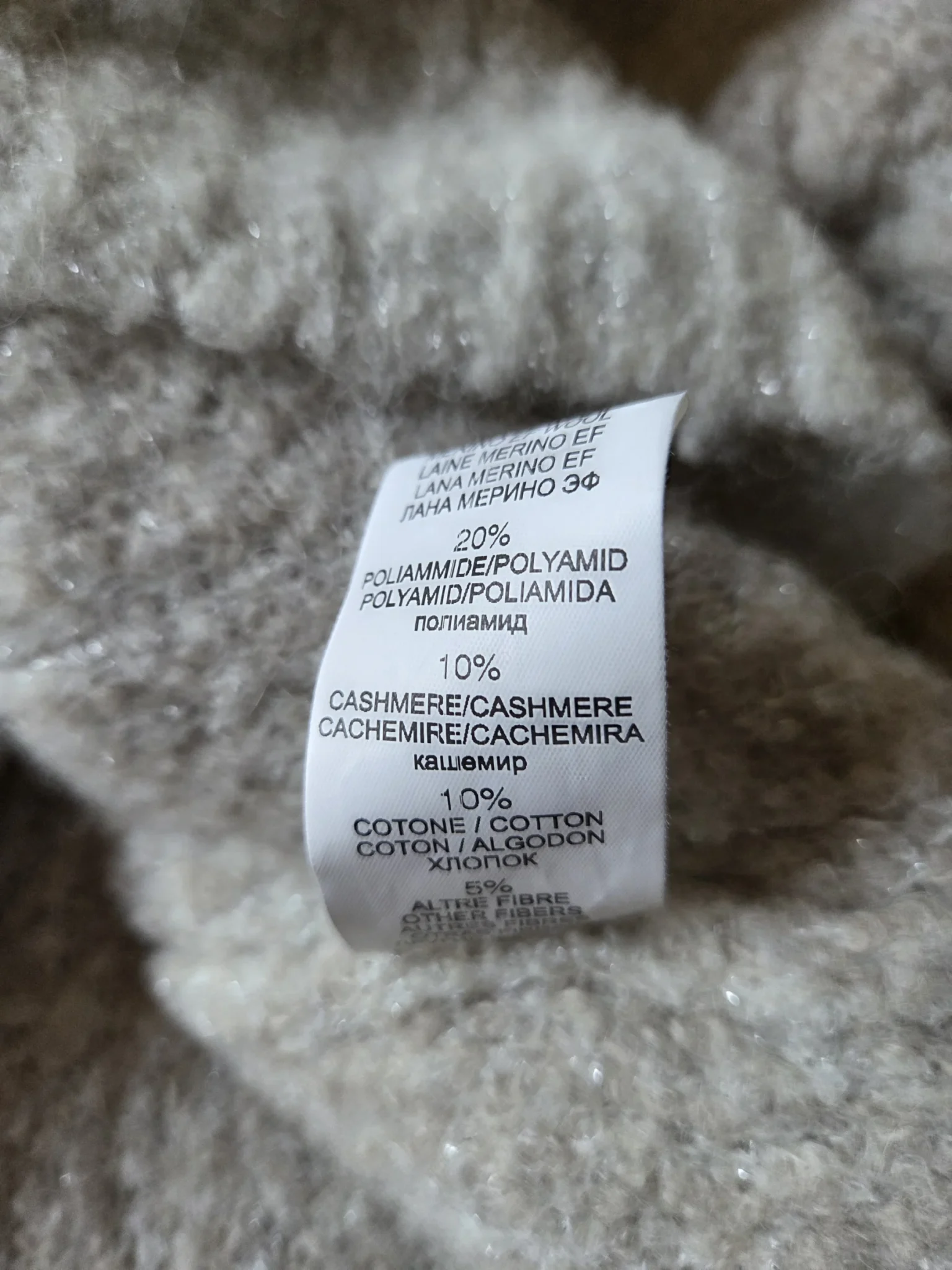 Image for Stylish Tonet jumper in taupe and cream, made from a blend of alpaca