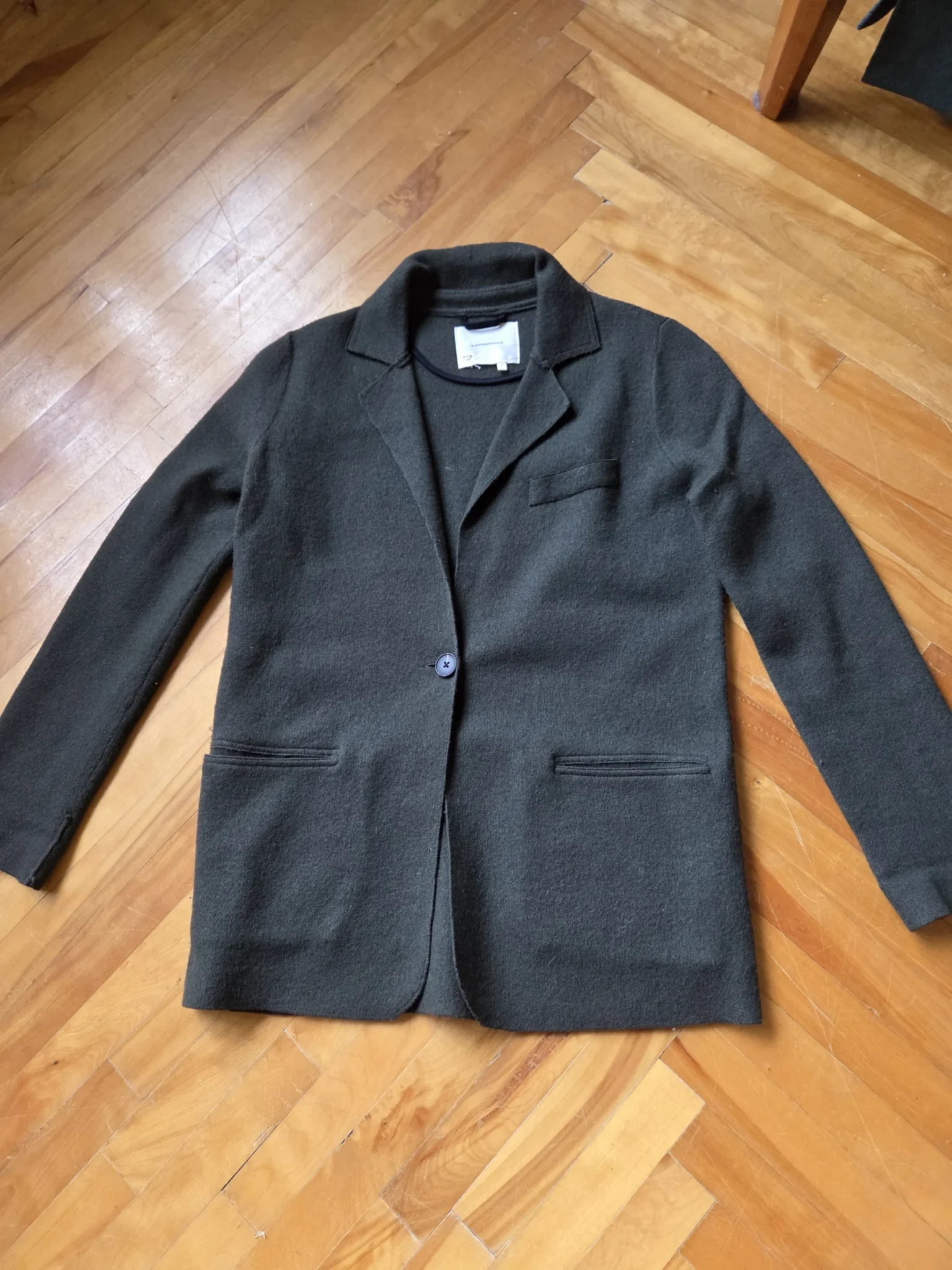 Image for Stylish dark green cardigan from Anthropologie, made from a wool and cotton blend