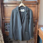 Thumbnail for Stylish dark green cardigan from Anthropologie, made from a wool and cotton blend