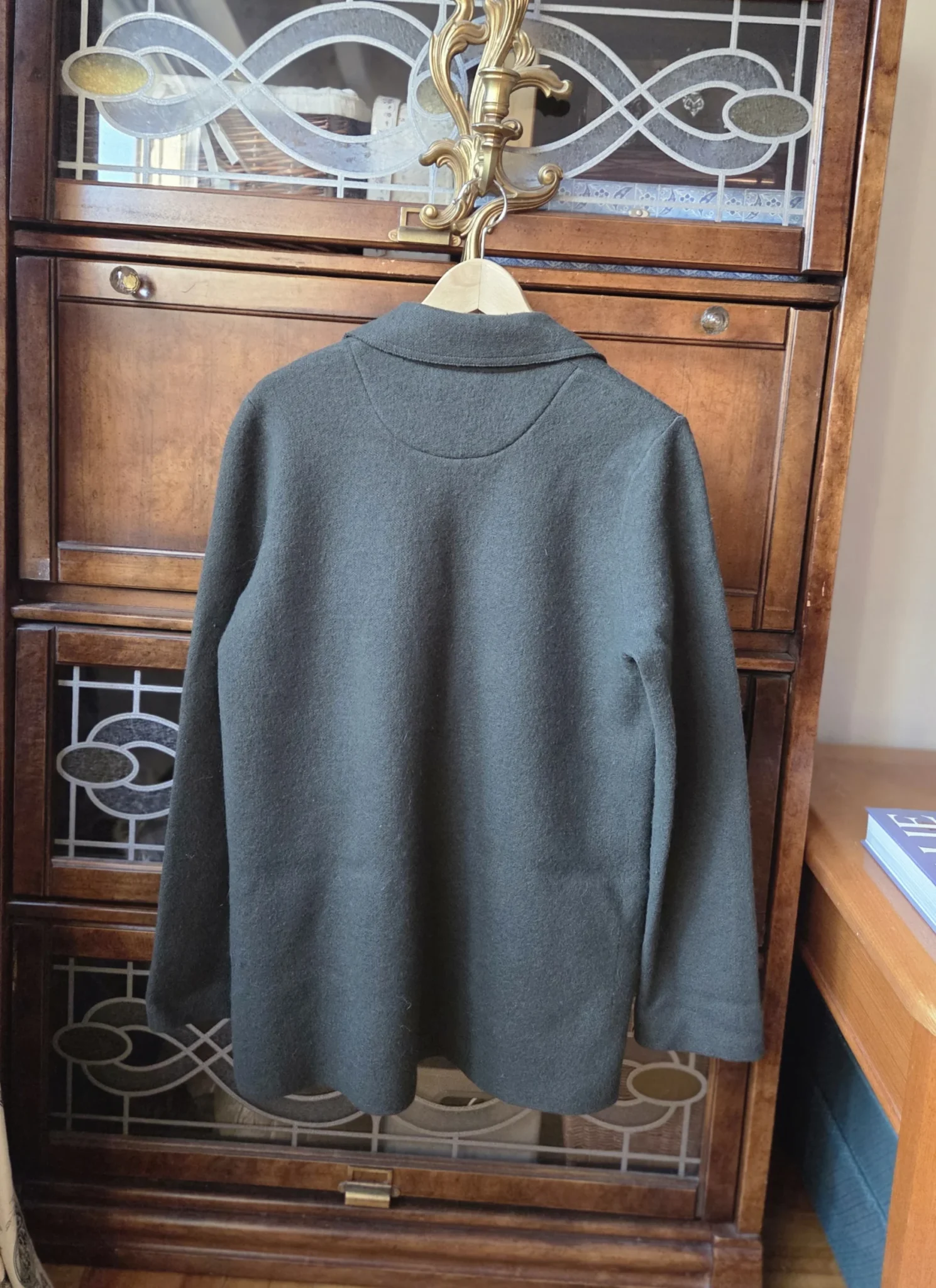 Image for Stylish dark green cardigan from Anthropologie, made from a wool and cotton blend