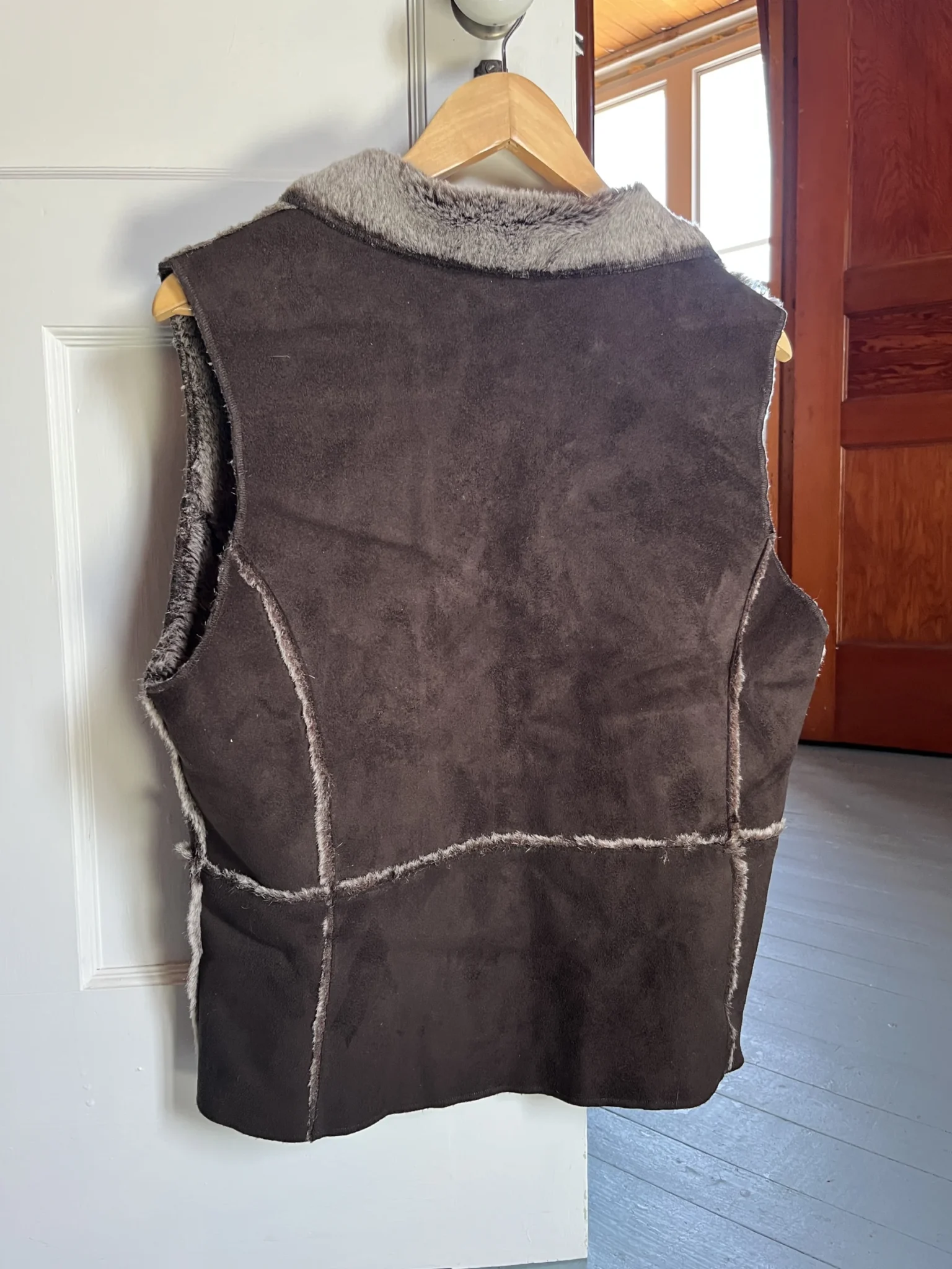 Image for Veste suède et fourrure