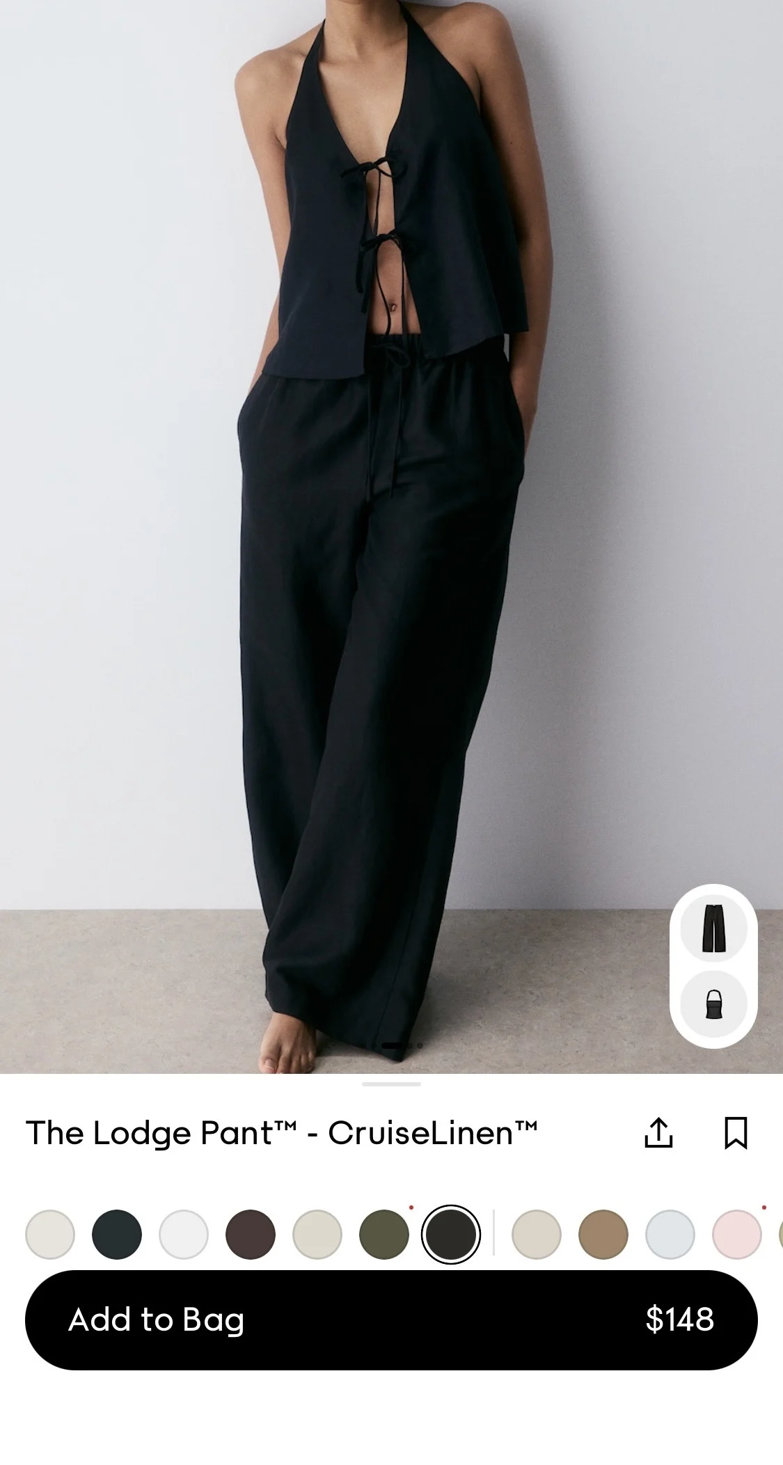 Lodge pant en lin Aritzia seconde main