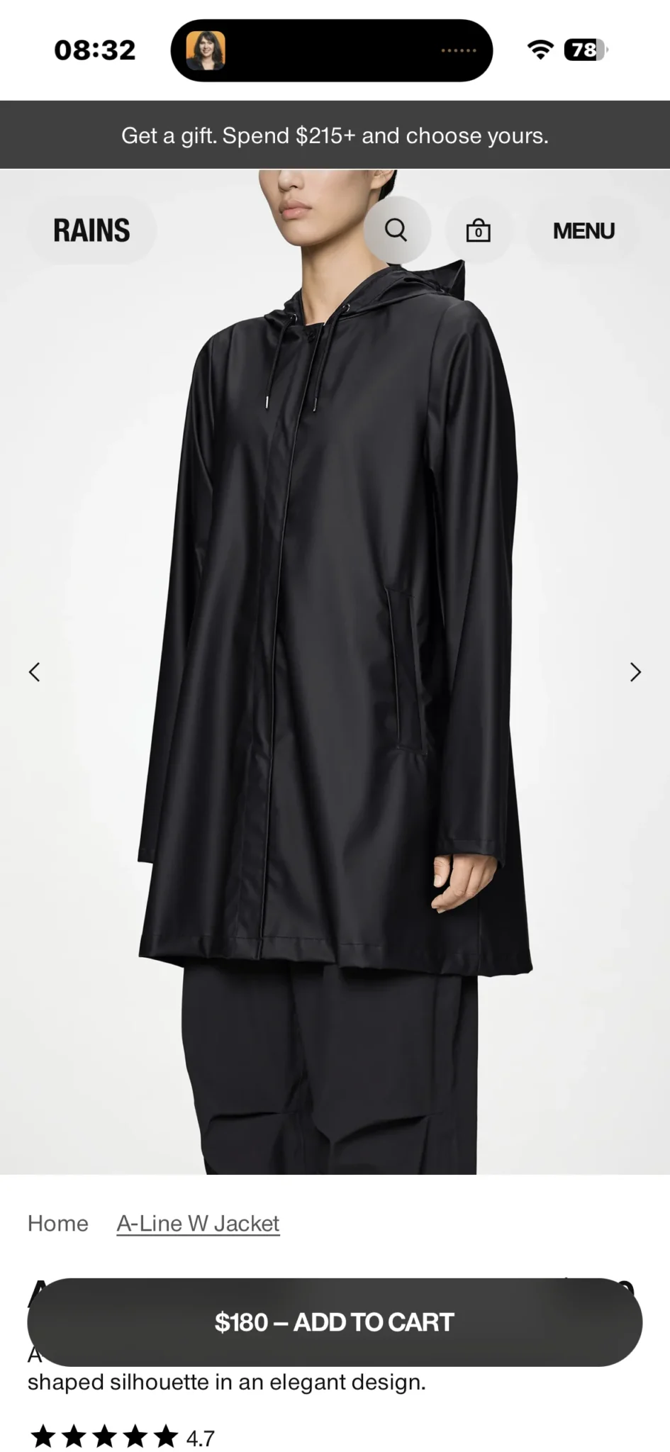 Image for ♥️RAINS black Imper (S/M)