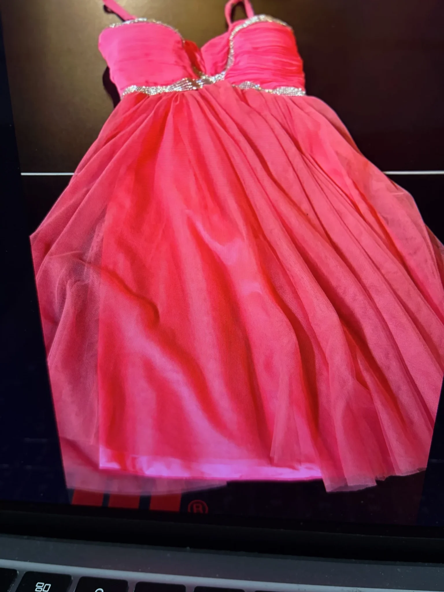 Image for Robe de soirée Rose Corail en Tulle strass / NEUVE