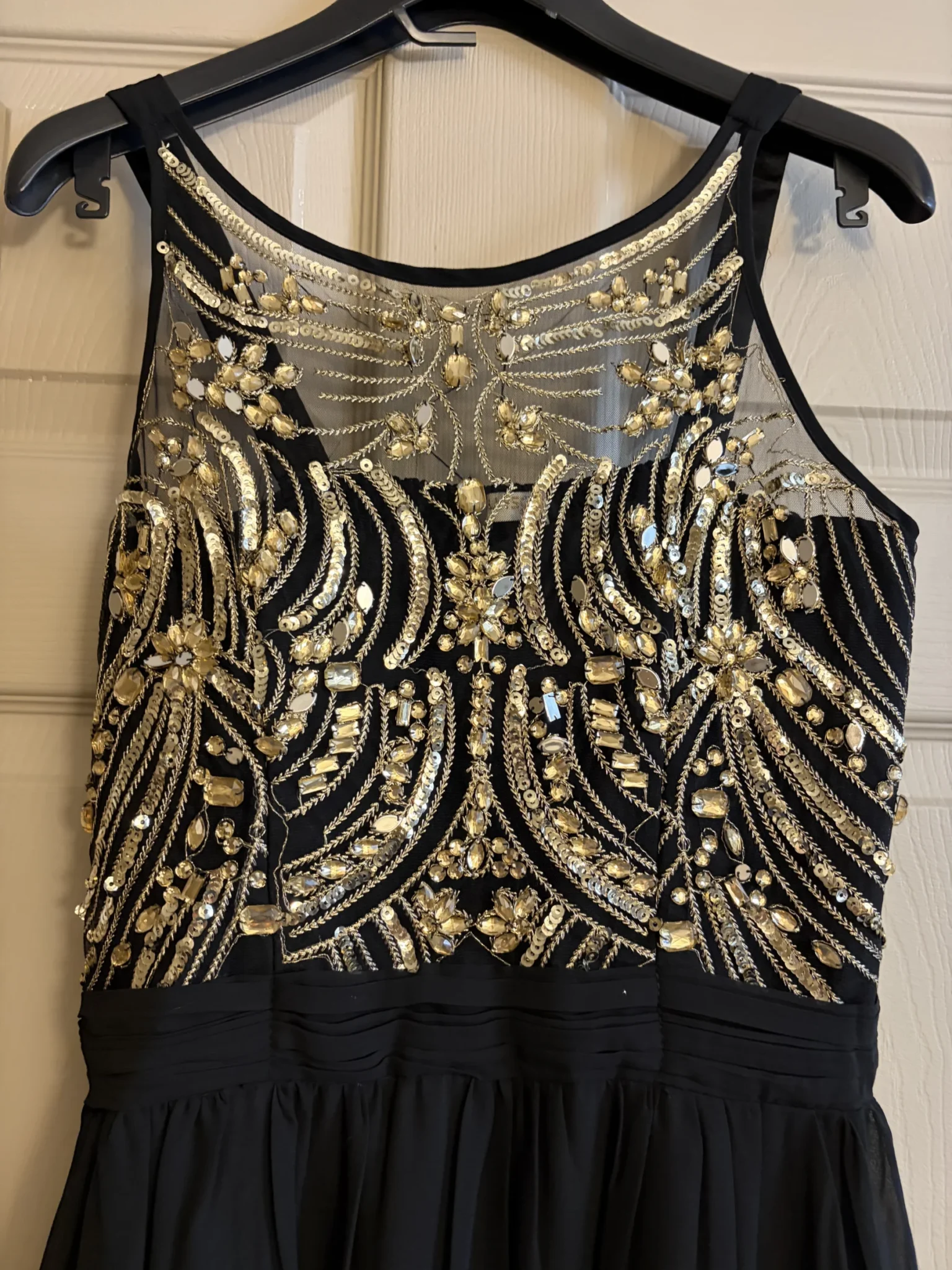 Image for Robe de soirée Noire et Dorée strass perles