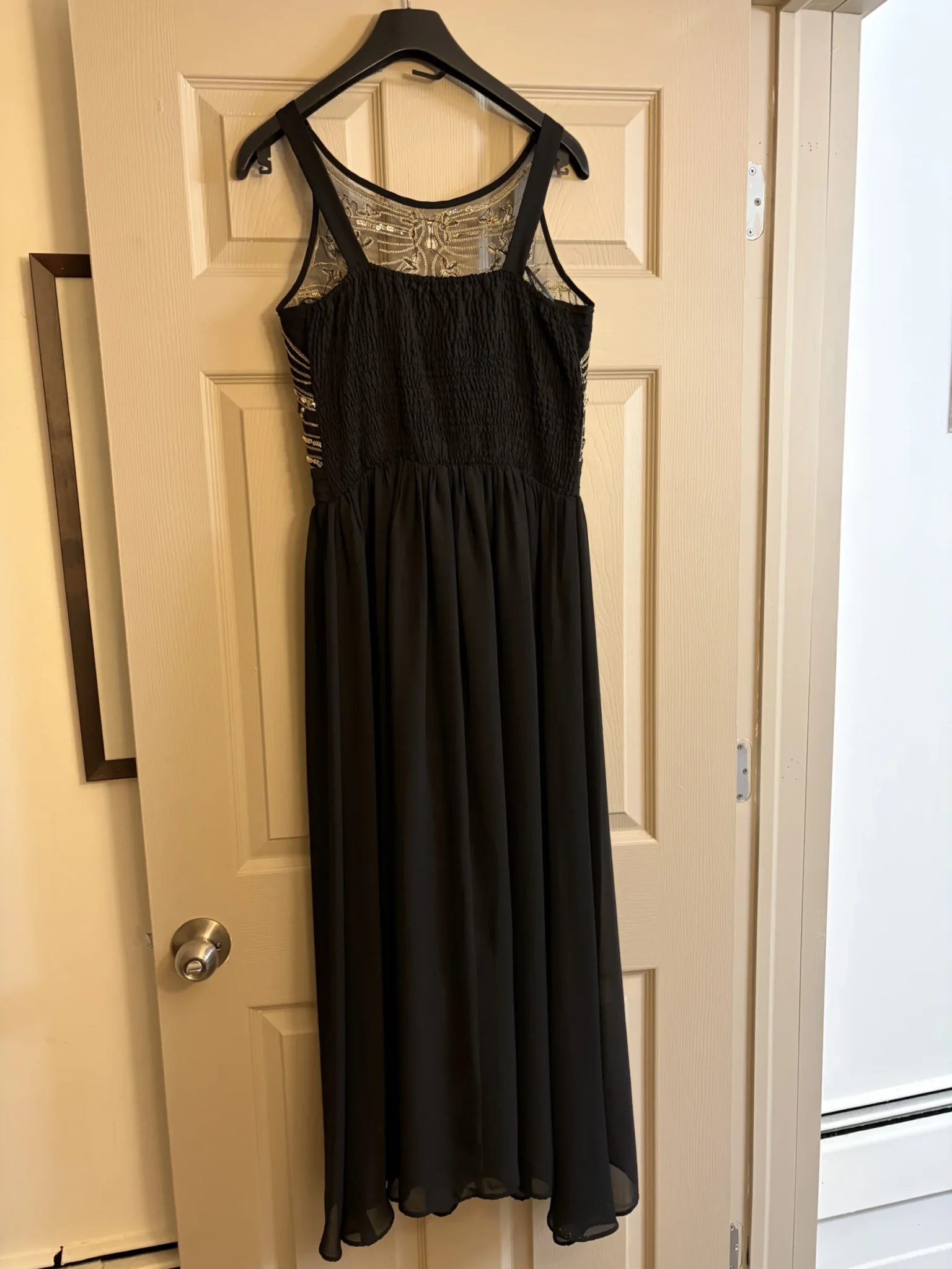 Image for Robe de soirée Noire et Dorée strass perles