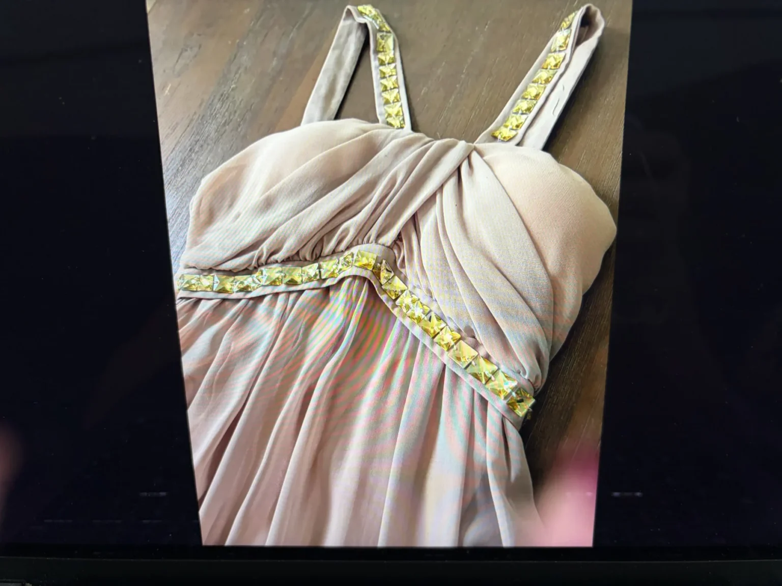 Image for Robe de soirée Longue Dorée Plissée Élastique / Gold Plissé