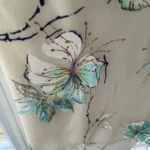 Thumbnail for Jupe Midi Fluide en Mousseline Motif Floral Turquoise