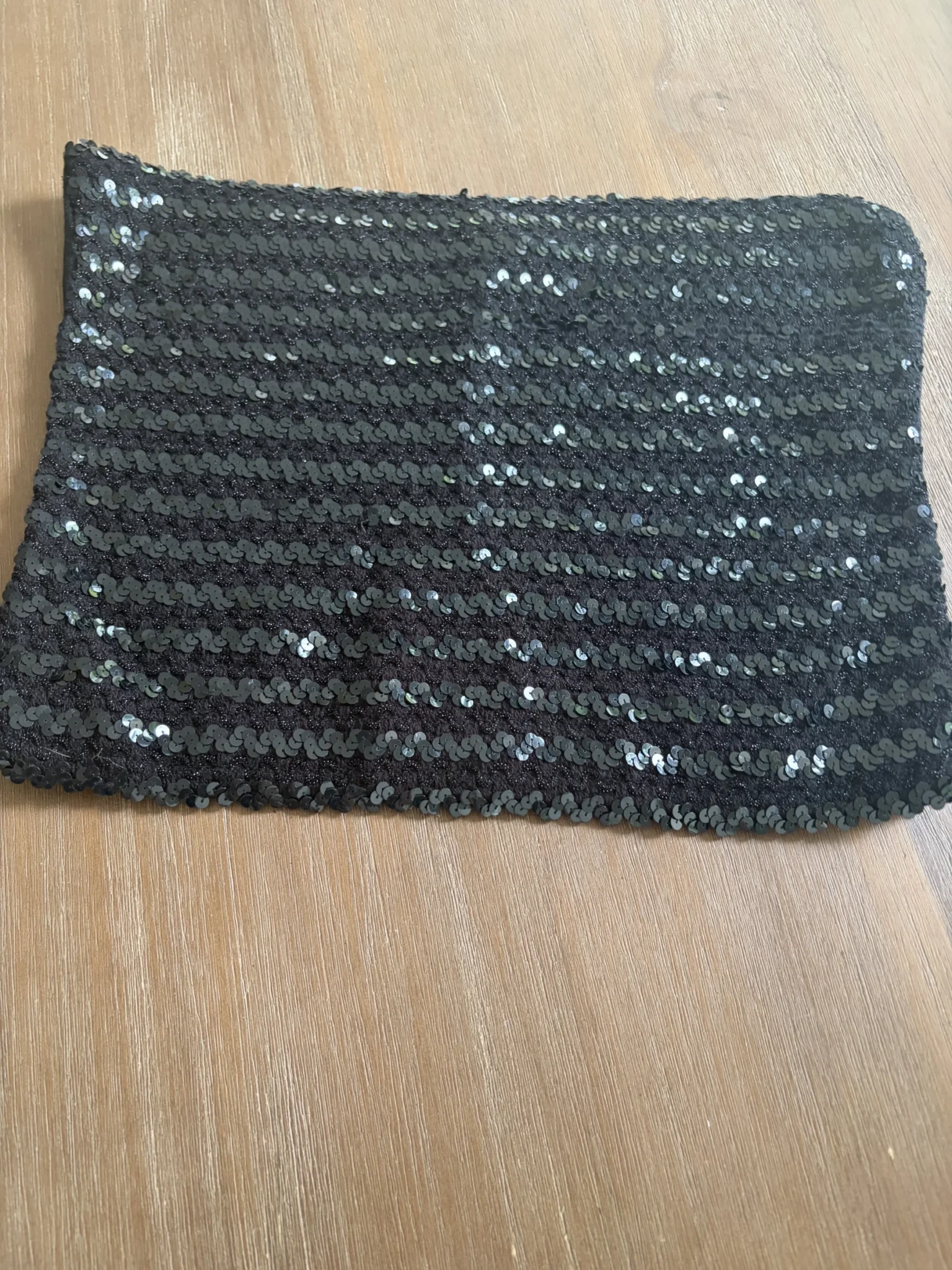 Featured image for Top Bustier Bandeau Tube à Paillettes Paillettes Noires – Neuf 38/40