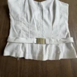 Featured thumbnail for Bustier Corset en Jean Blanc avec Ceinture City Jennyfer 38
