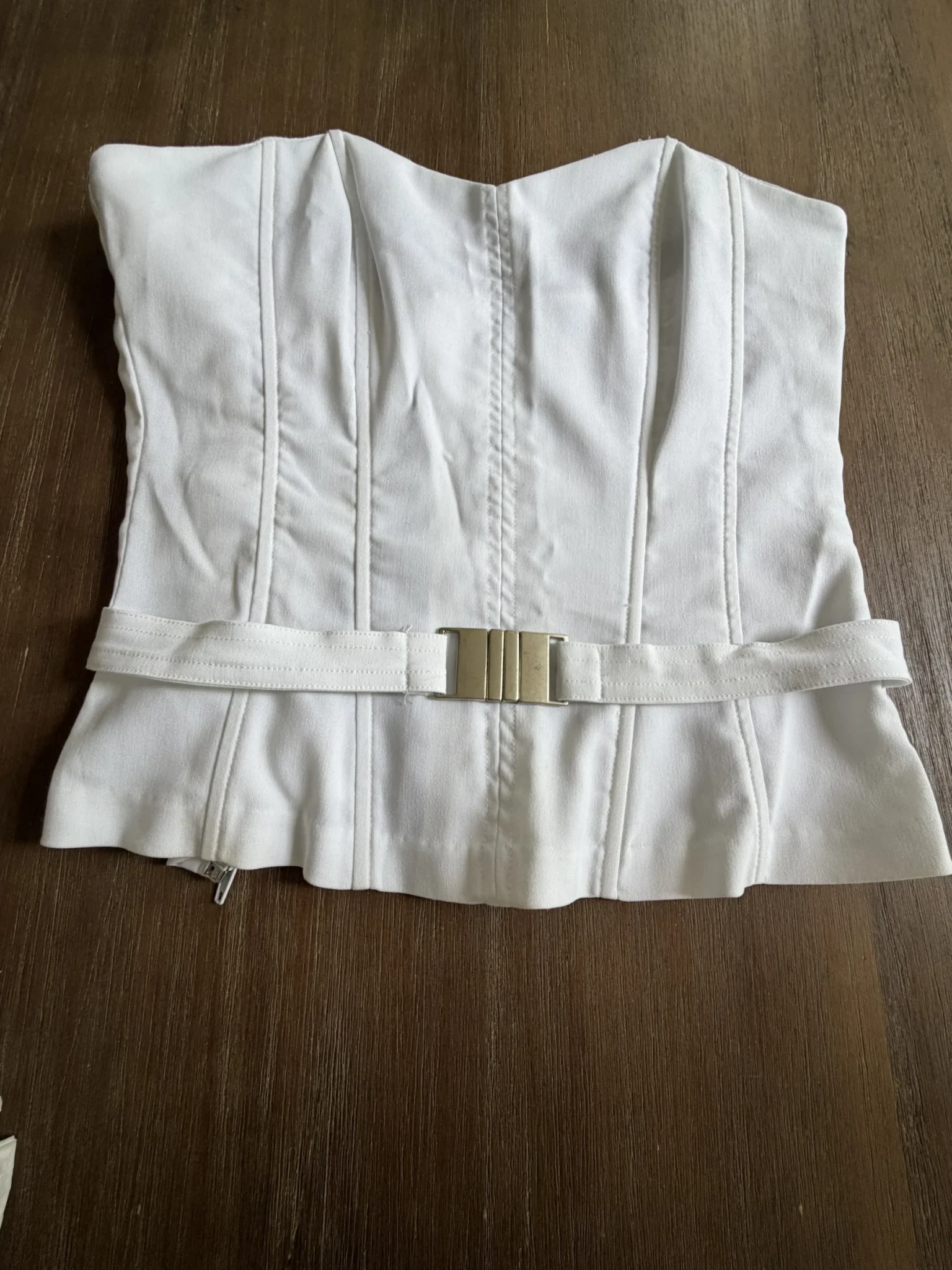 Featured image for Bustier Corset en Jean Blanc avec Ceinture City Jennyfer 38