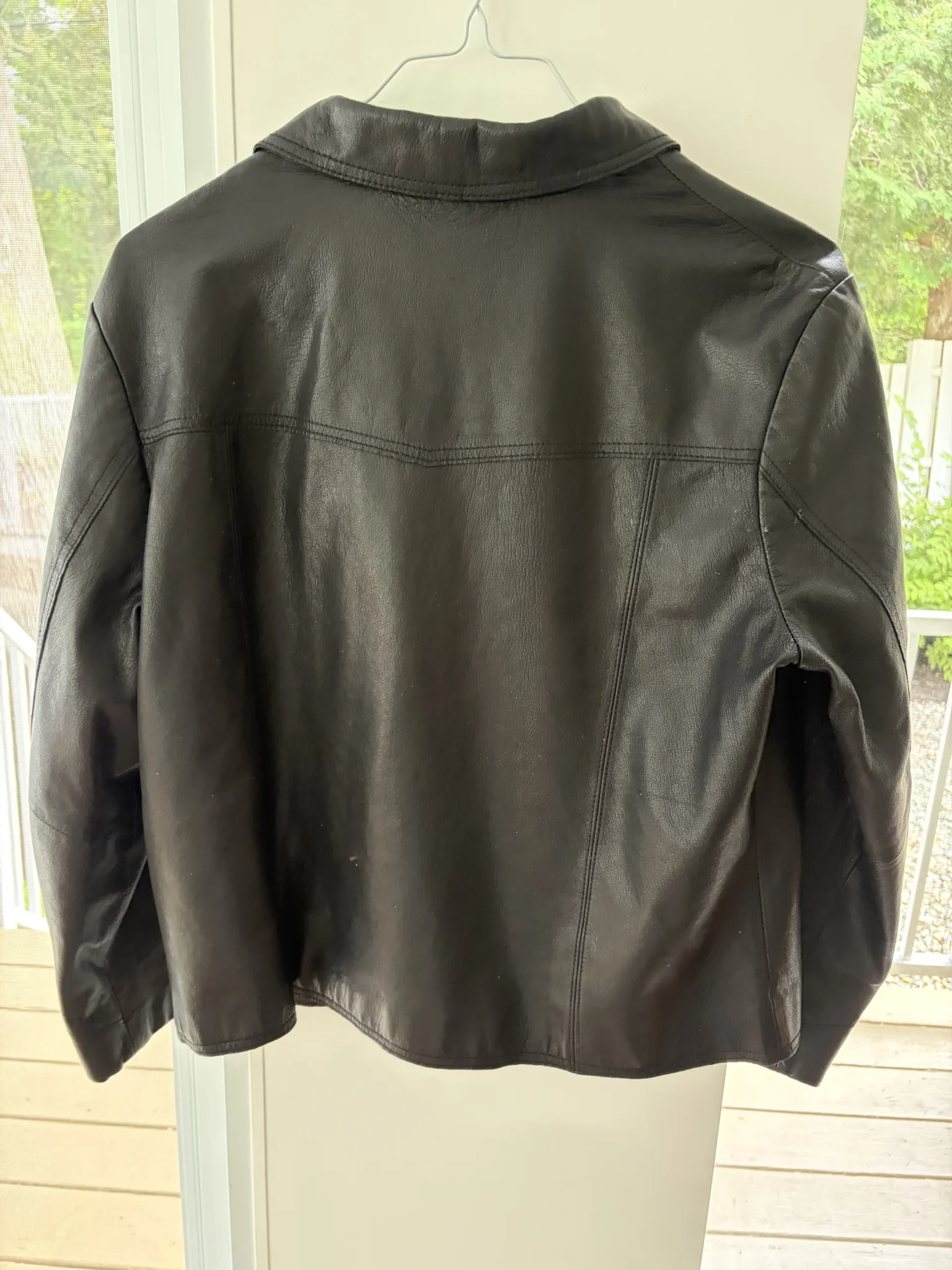 Image for [NEUVE] Veste en Cuir Véritable GAP Noir Nouveau avec les étiquettes