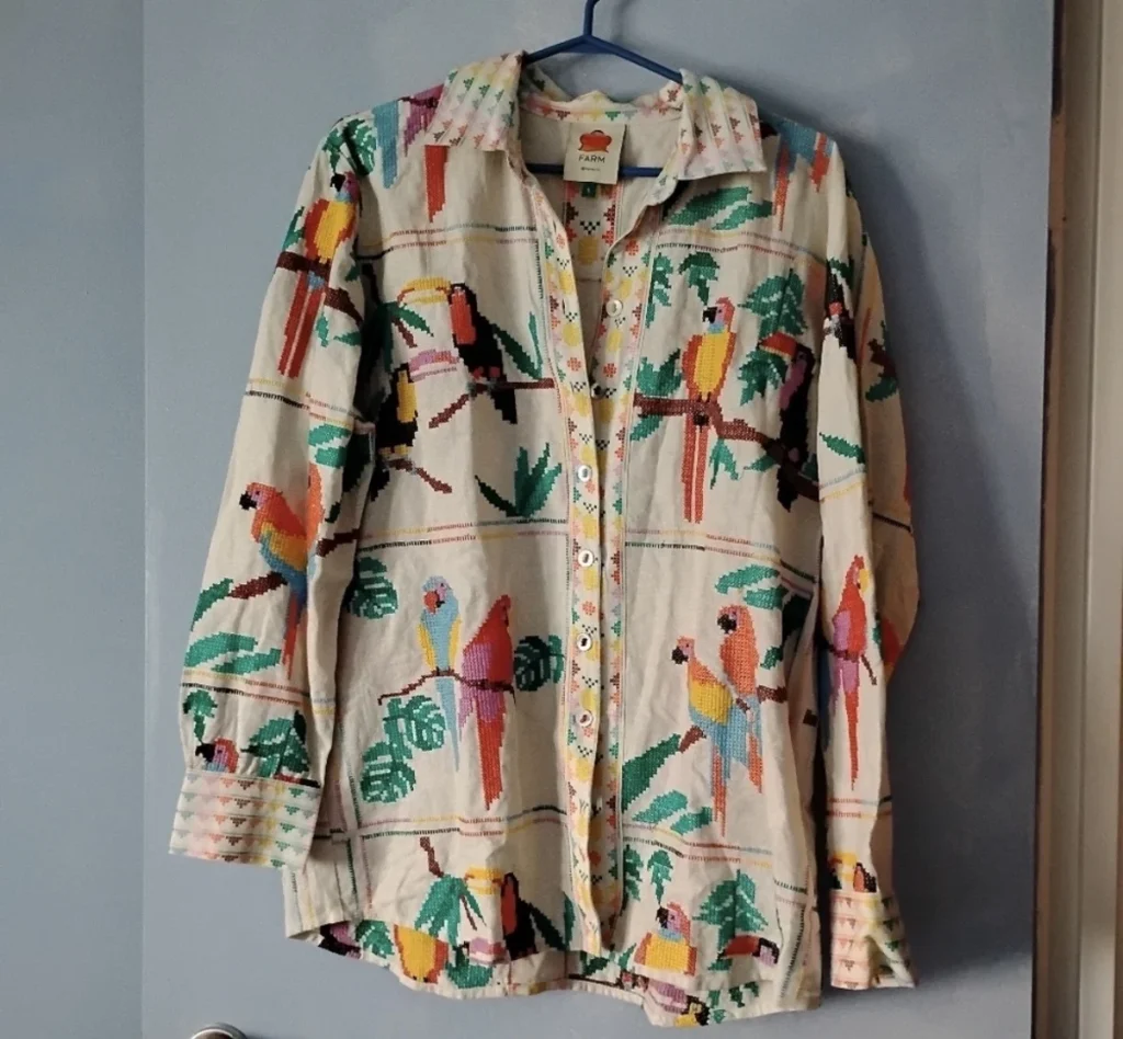Image for Embroidered linen blouse