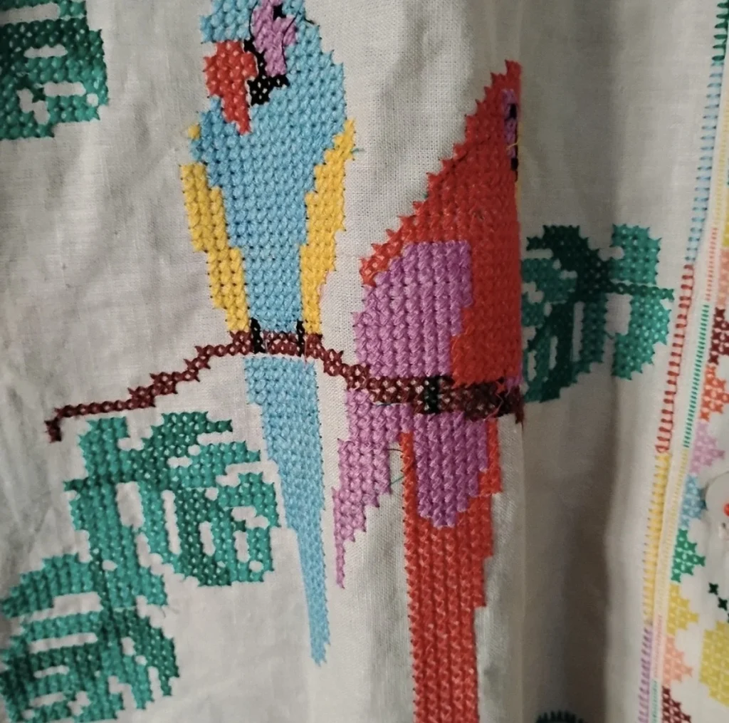 Image for Embroidered linen blouse