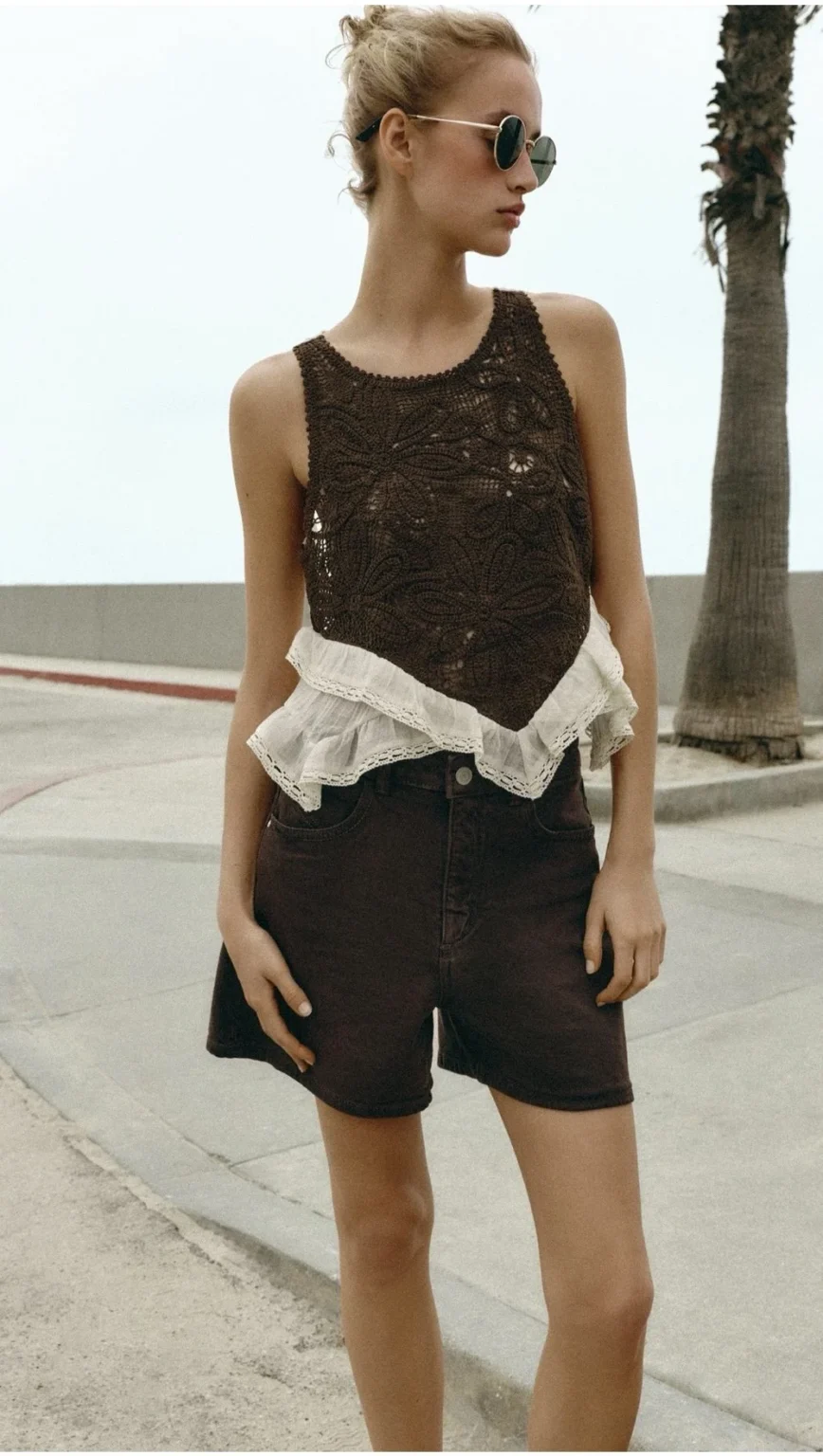 Image for Top bimatière crochet - Zara - xsmall