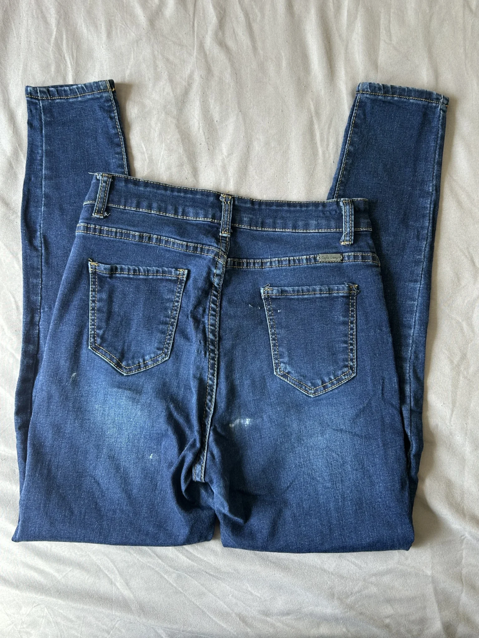 Image for Dark Blue High-Waisted Skinny Jeans – LINE brand – Size 9/10