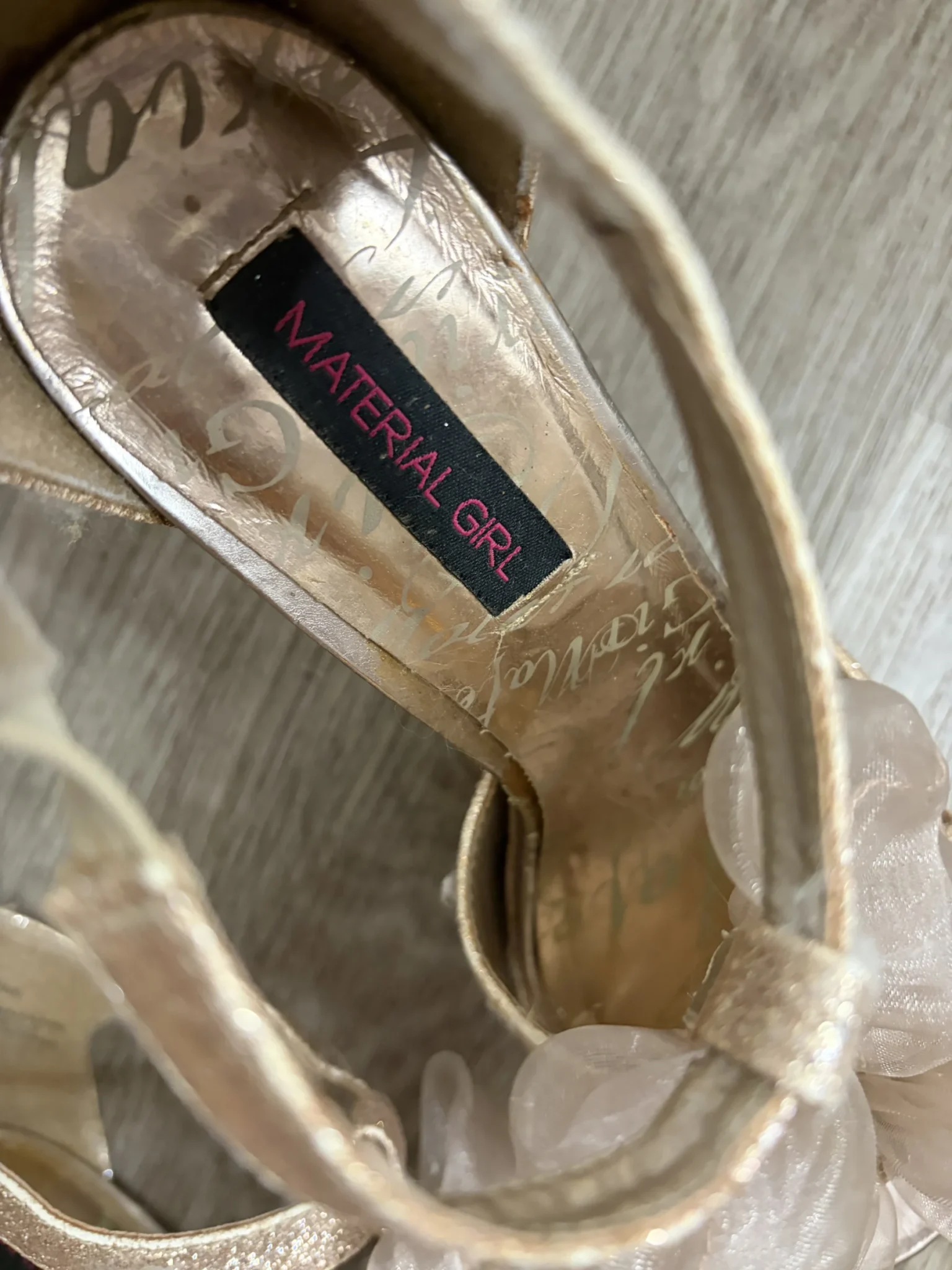 Image for Sandales à Talons Hauts MATERIAL GIRL Paillettes Volants / Pointure 7.5 (38)