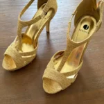 Thumbnail for Sandales à Talons Hauts JESSICA Dorées Strass / Pointure 7.5 (38) Comme neuf JESSICA