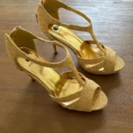Thumbnail for Sandales à Talons Hauts JESSICA Dorées Strass / Pointure 7.5 (38) Comme neuf JESSICA