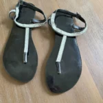 Featured thumbnail for [NEUVES] Sandales Nu-Pieds Bijoux Strass & Verni Noir