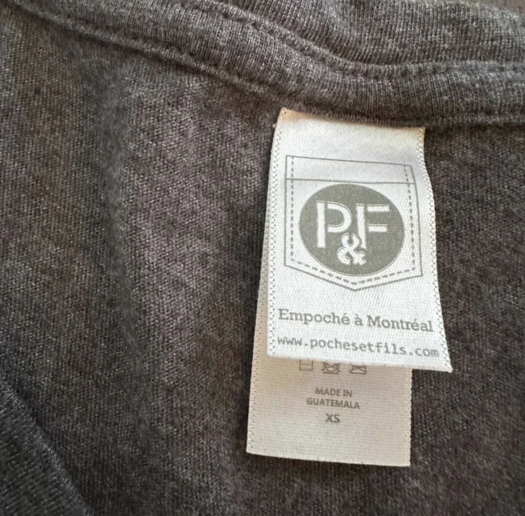 Image for T-shirt by the Quebec-based brand Poche&Fils, featuring a dog design