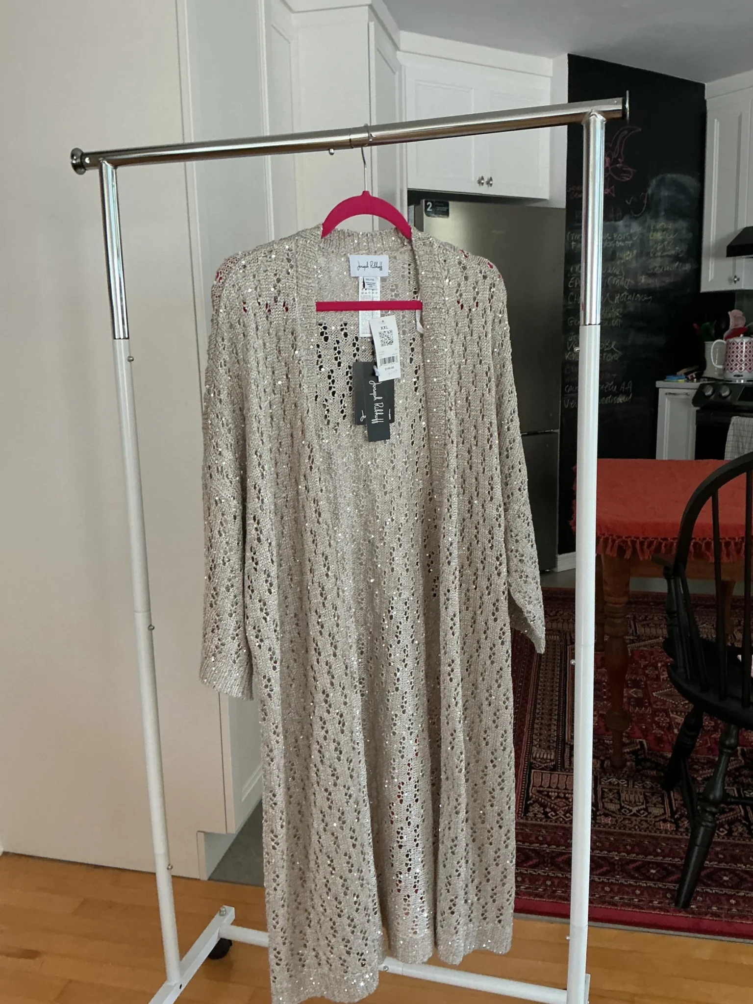 Featured image for Veste longue maillée beige-gris Joseph Ribkoff