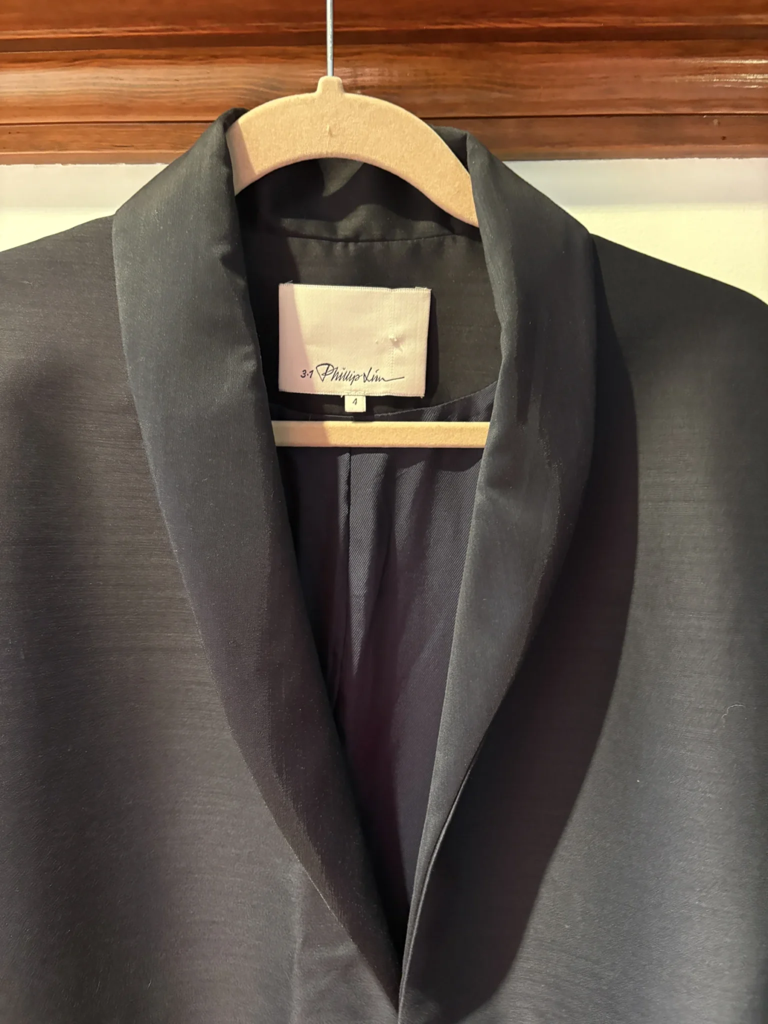 Image for 3.1 Phillip Lim – veste longue sans manches noire satinée – Taille 4