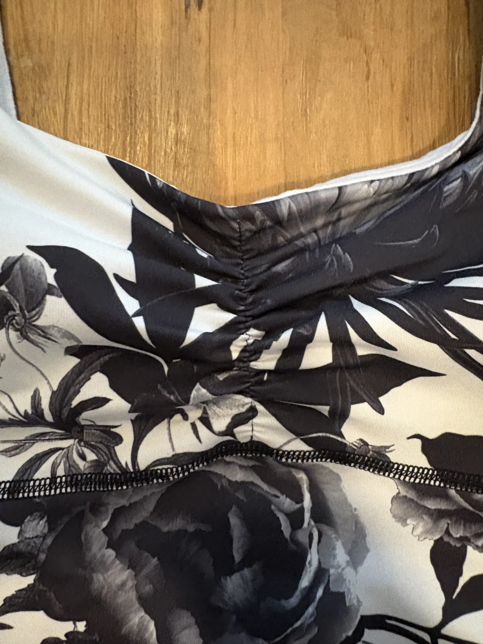 Image for Lululemon – black, white and grey floral top