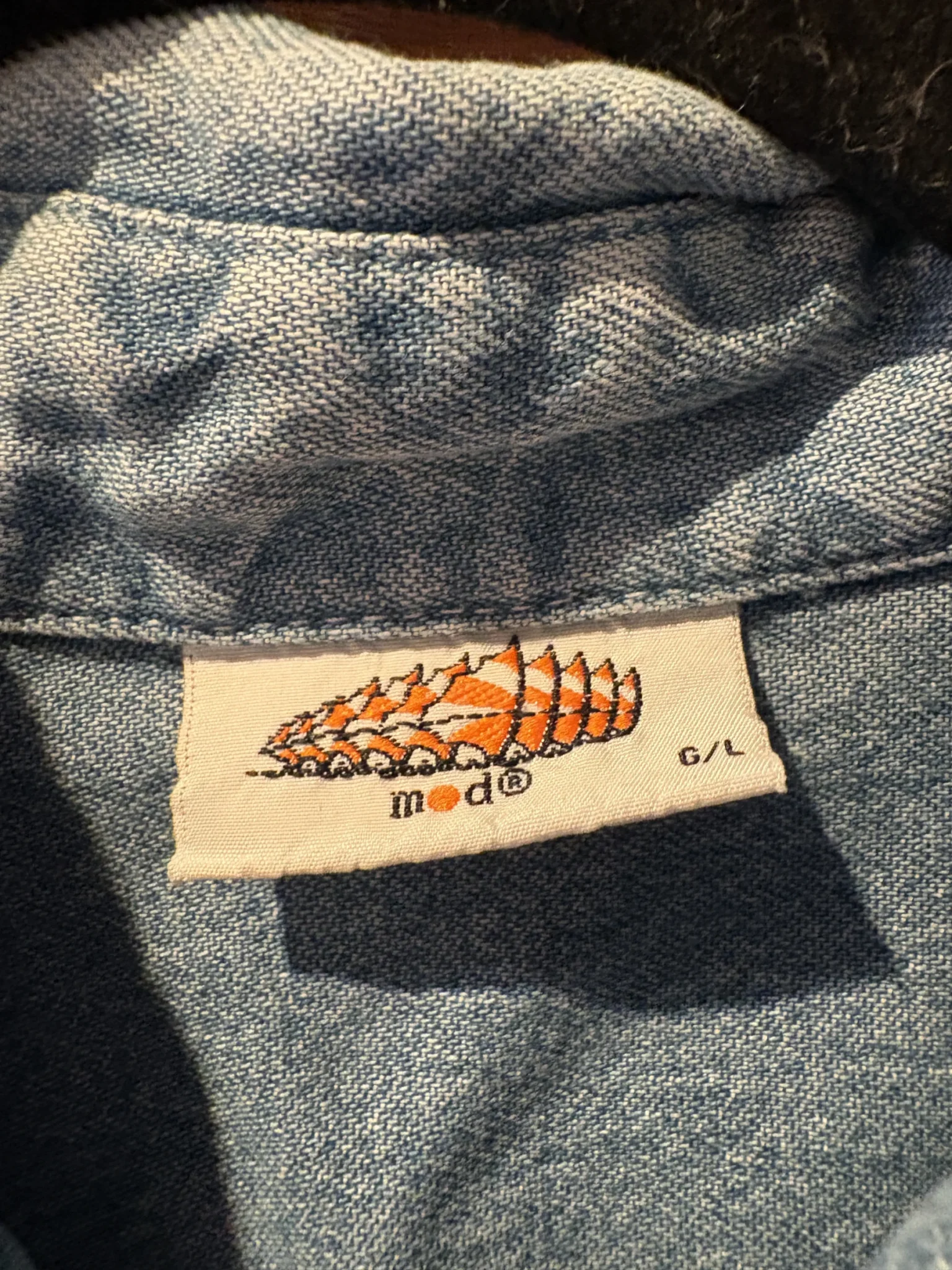 Image for Rolls-Royce – Embroidered denim shirt – Size G/L – Vintage