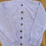 Featured thumbnail for Light mauve marled and speckled cardigan – Size L