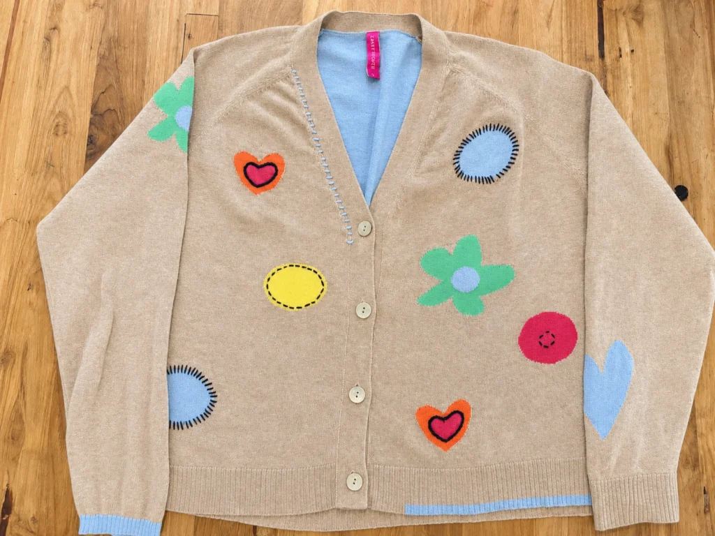 Featured image for Zaket & Plover – Flowers & Spots cotton-cashmere cardigan – Size L