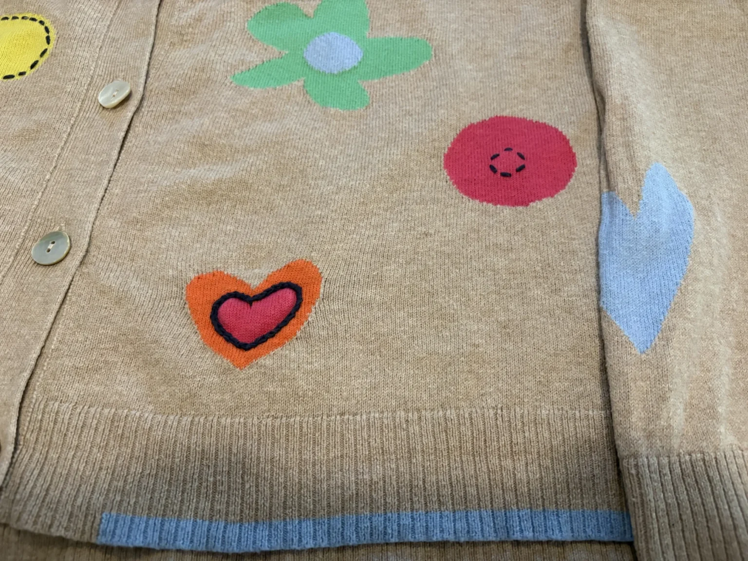 Image for Zaket & Plover – Flowers & Spots cotton-cashmere cardigan – Size L
