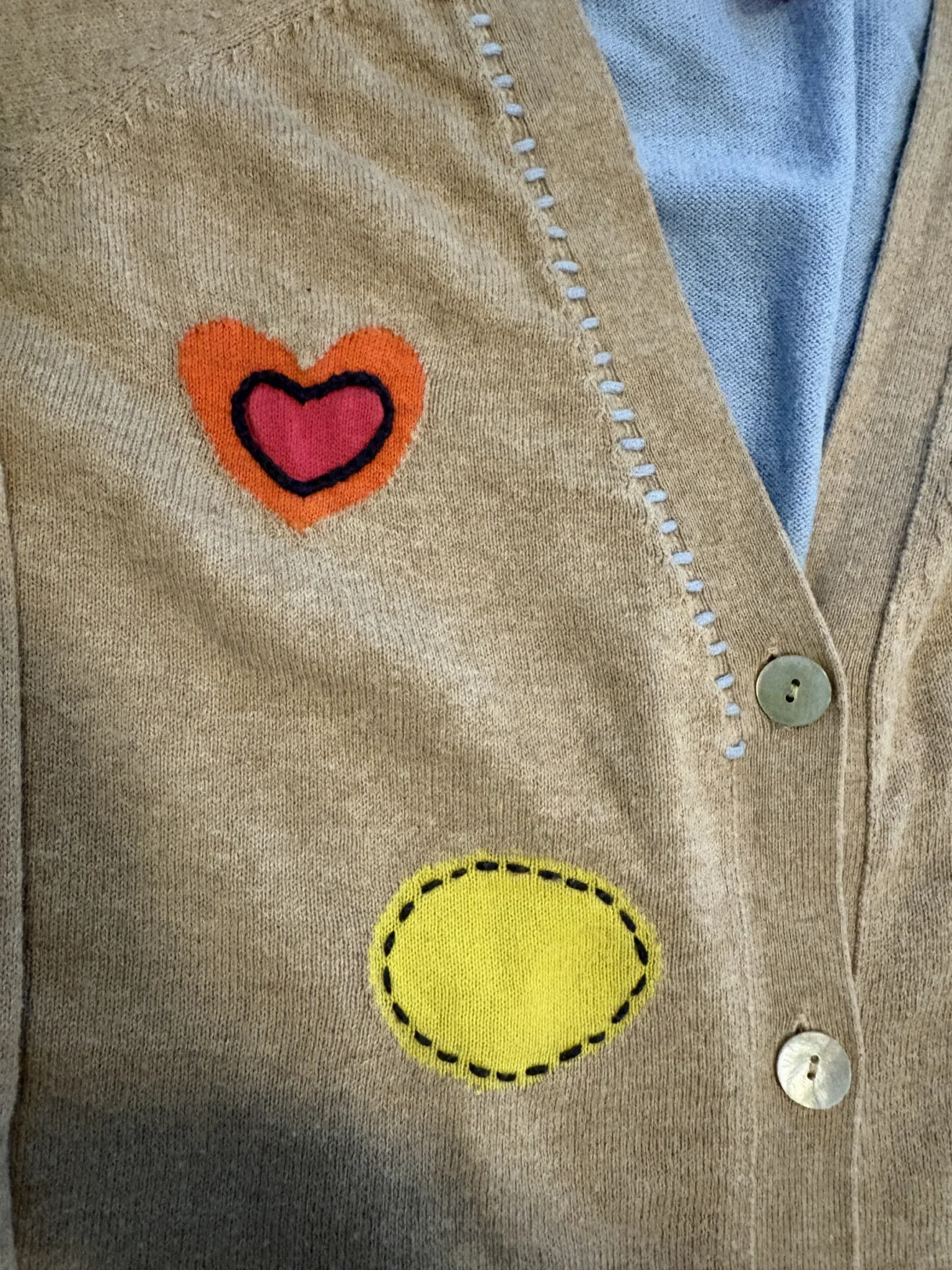 Image for Zaket & Plover – Flowers & Spots cotton-cashmere cardigan – Size L