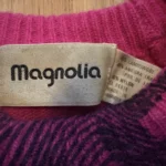 Thumbnail for Magnolia – Vintage floral jumper in fuchsia and plum – Lambswool and angora