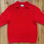 Featured thumbnail for Frank And Oak – Polo en maille texturée rouge corail – Taille L/G