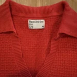 Thumbnail for Frank And Oak – Polo en maille texturée rouge corail – Taille L/G