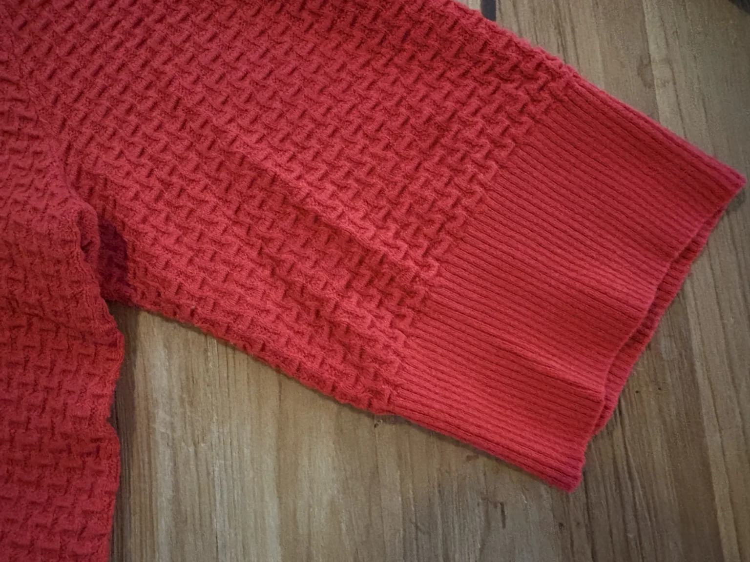 Image for Frank And Oak – Polo en maille texturée rouge corail – Taille L/G