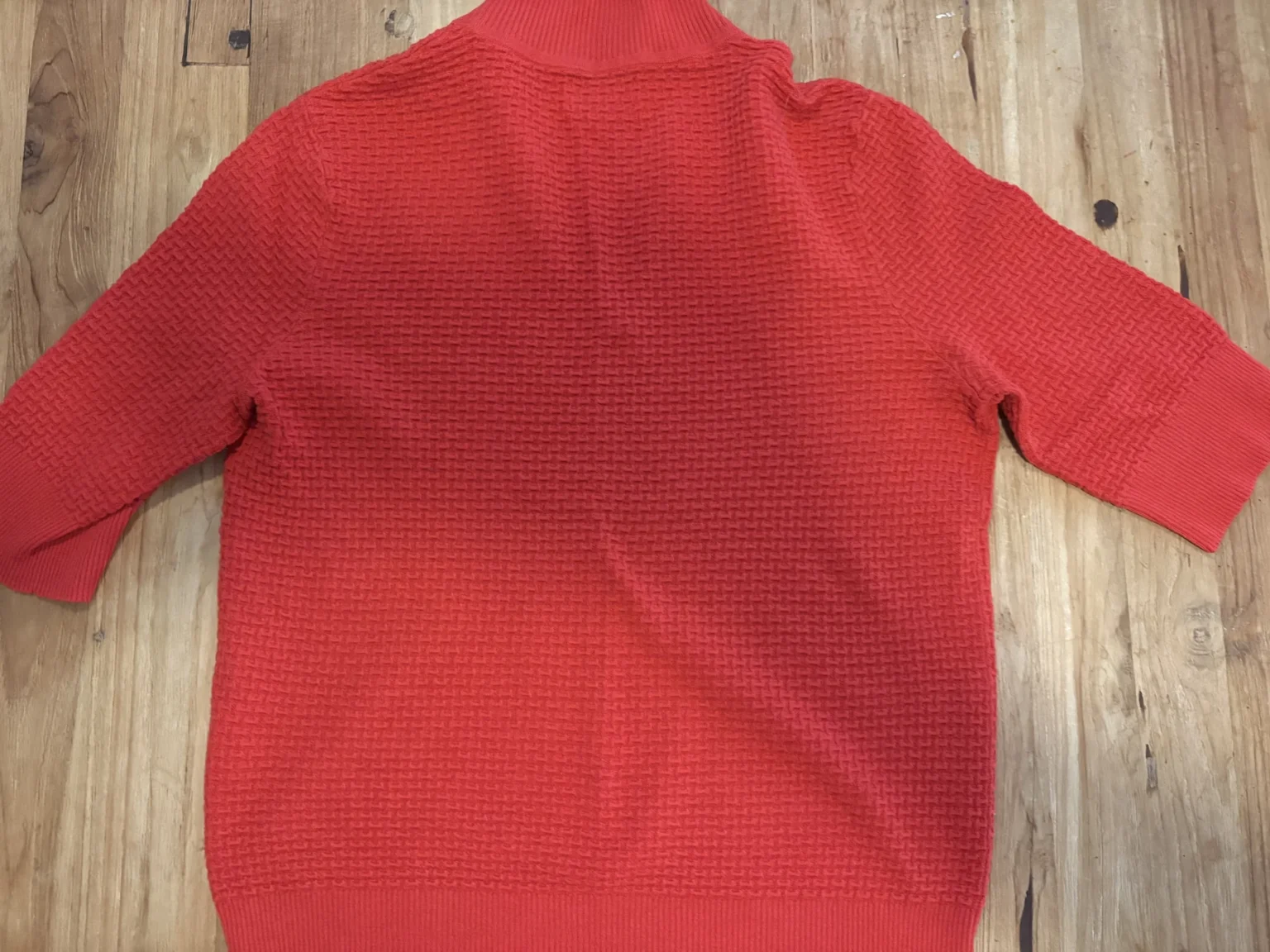 Image for Frank And Oak – Polo en maille texturée rouge corail – Taille L/G