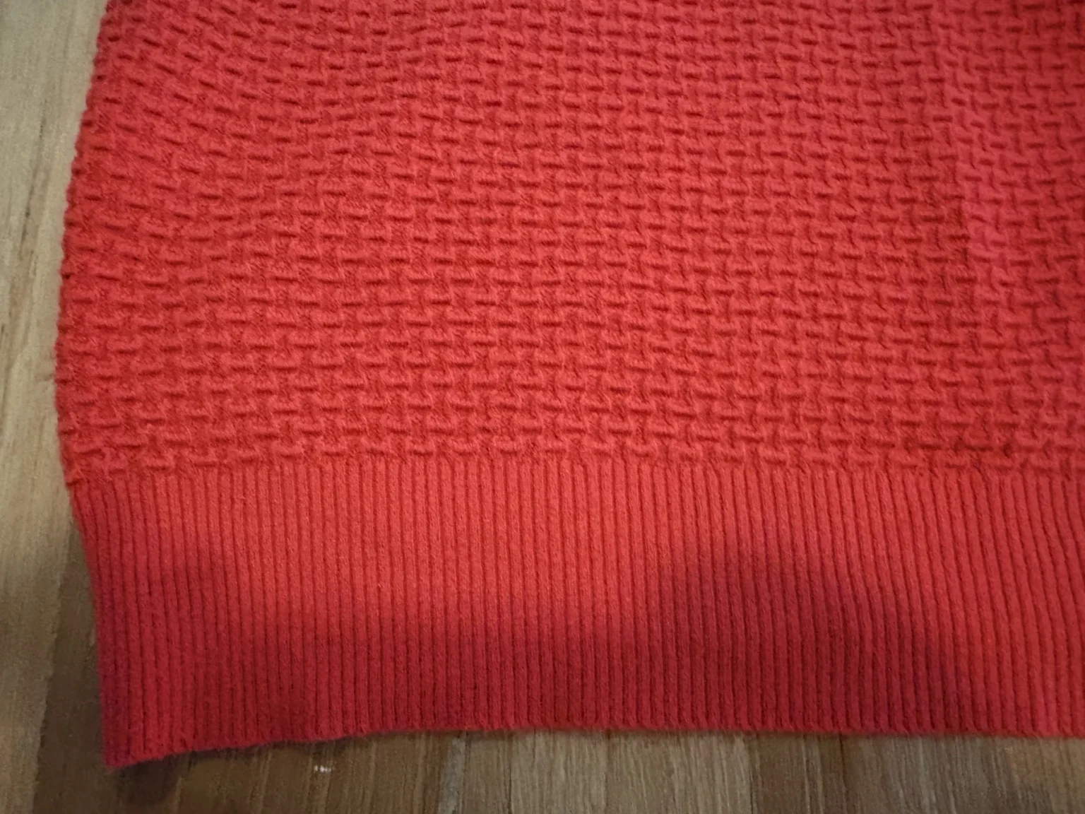 Image for Frank And Oak – Polo en maille texturée rouge corail – Taille L/G