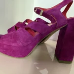 Thumbnail for Sandales plateforme fuchsia en suède – Taille 39 – Made in Spain