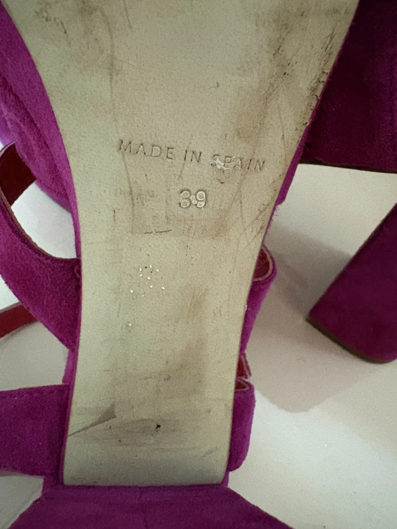 Image for Sandales plateforme fuchsia en suède – Taille 39 – Made in Spain