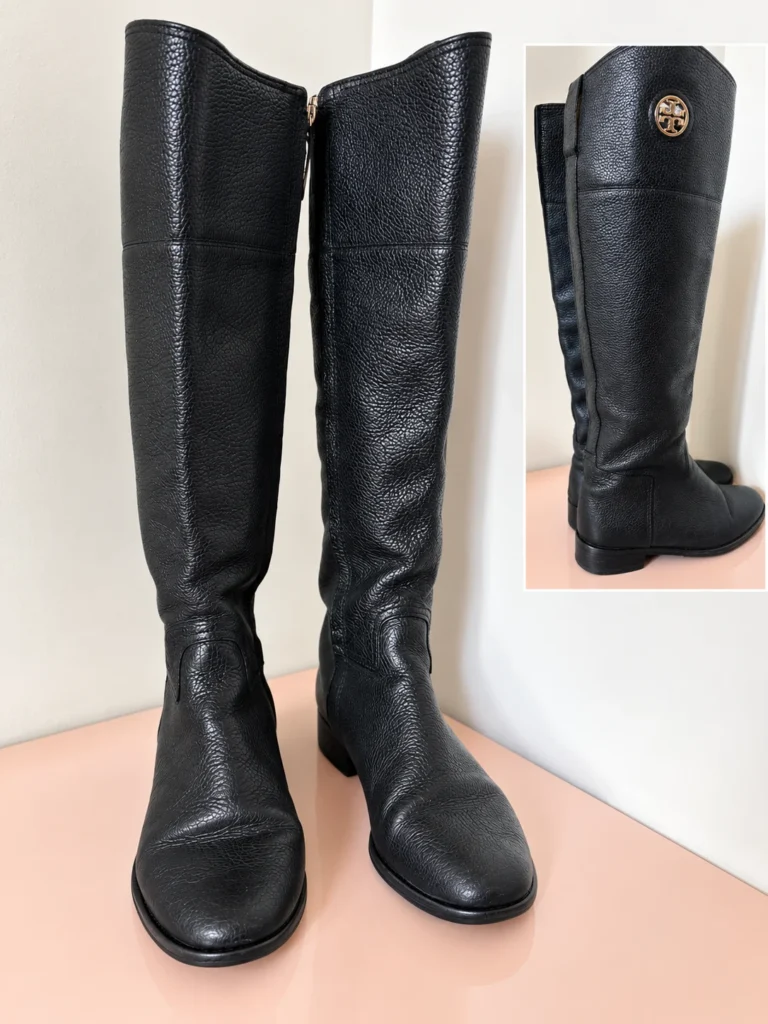 Featured image for Tory Burch – Bottes hautes cavalières noires – Taille 6½ M US