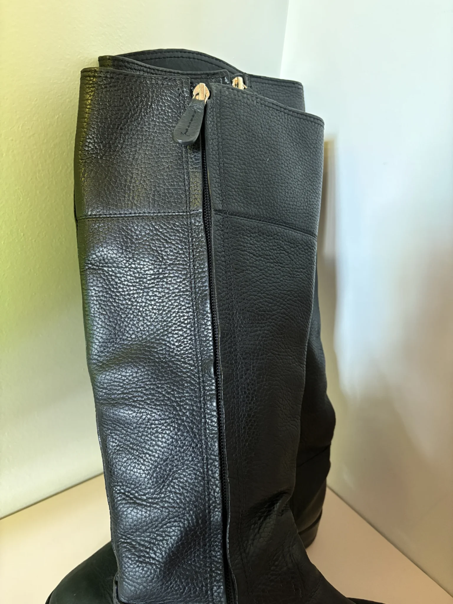 Image for Pertti Palmroth – Bottes hautes en cuir noir – Taille 10– Made in Finland