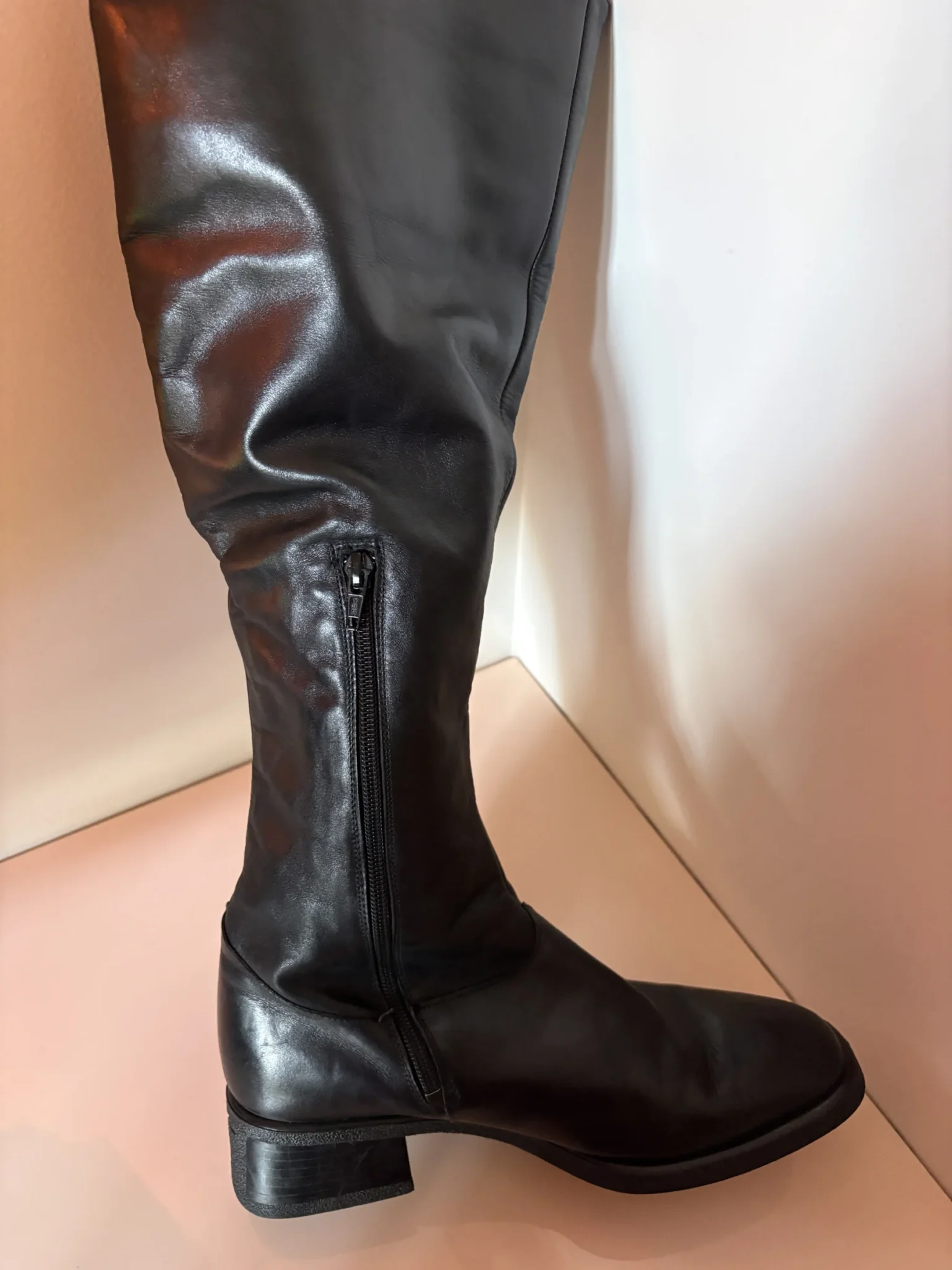 Image for Pertti Palmroth – Bottes hautes en cuir noir – Taille 10– Made in Finland