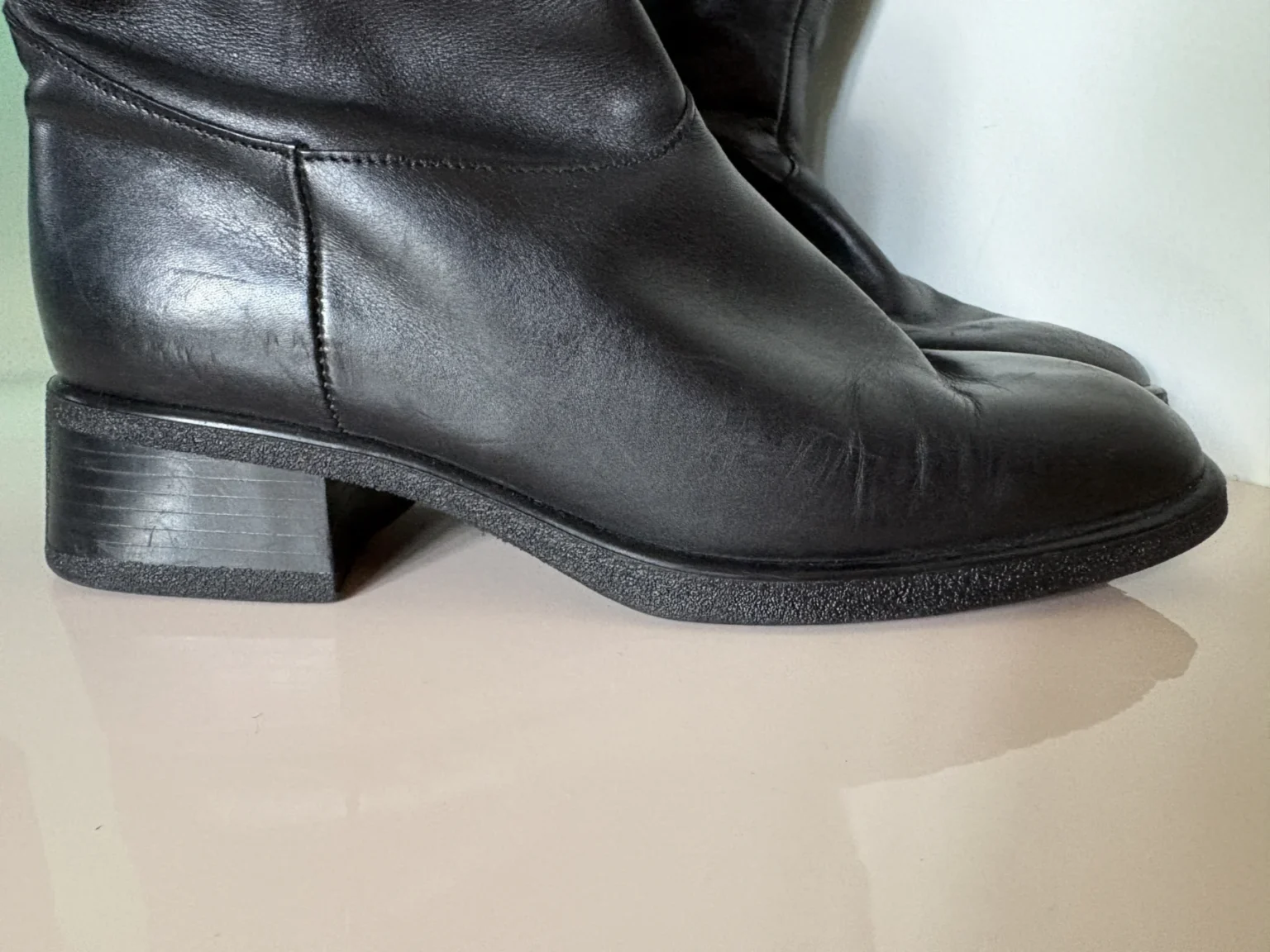 Image for Pertti Palmroth – Bottes hautes en cuir noir – Taille 10– Made in Finland