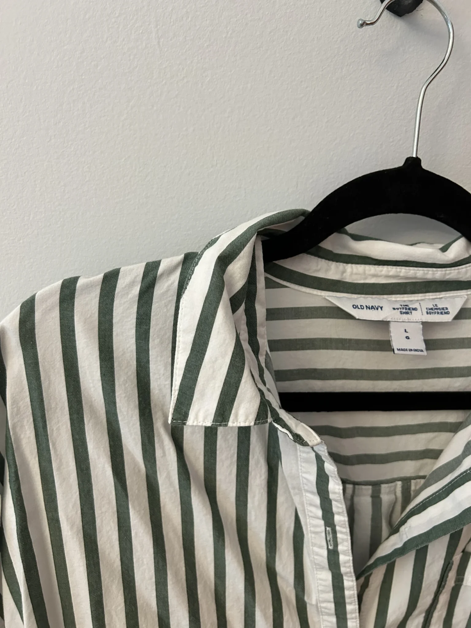Image for Chemise verte et blanche rayée